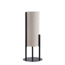 Metal Bedside Lamp With Beige Cylinder Shade - Black - HomeRoots - Table Lamps - Elite Enclave Home