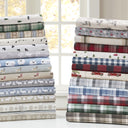 Flannel - 4 Piece King Sheet Set - Gray Ski Jump