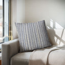 Harper - Square Stripe Pillow - Navy/Cream