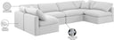 Indulge - Linen 6 Piece Modular U - Shaped Sectional - White - Meridian Furniture - Stationary Sectionals - Elite Enclave Home