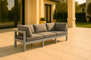 Nizuc - Outdoor Patio 3 Seat Modular Sofa With White Frame - Meridian Furniture - Stationary Sectionals- Elite Enclave Home
