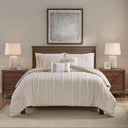 Anslee - 3 Piece Yarn Dyed Duvet Cover Set - Taupe
