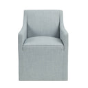 Charlotte - Skirted Dining Arm Chair With Casters - Blue - Madison Park - Arm Chairs - Elite Enclave Home