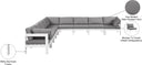 Nizuc - Outdoor Patio 9 Piece Modular Sectional With White Frame - Meridian Furniture - Stationary Sectionals- Elite Enclave Home