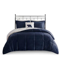 Alton - King Down Alternative Comforter Set - Navy / Ivory