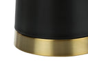 Metal Cylinder Table Lamp With Beige Drum Shade - Black And Gold - HomeRoots - Table Lamps - Elite Enclave Home