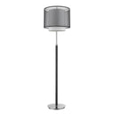 Traditional Shaped Floor Lamp With Black And White Drum Shade - Chrome - HomeRoots - Floor Lamps - Elite Enclave Home