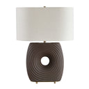 Geno - Concentric Ribbed Table Lamp - Brown
