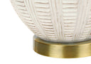 Urn Table Lamp With Ivory Drum Shade - Gold And White - HomeRoots - Table Lamps - Elite Enclave Home