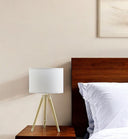 Metal Adjustable Height Tripod Table Lamp With White Drum Shade - Gold - HomeRoots - Table Lamps - Elite Enclave Home
