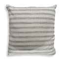 Uttermost Basket Stripe Rattan Outdoor Pillow – flax ground with tonal basketweave rattan stripe in Sunbrella acrylic fabric 