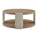 Maulet - Round Coffee Table - Off-White / Oak