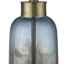 Glass Table Lamp With White Empire Shade - Steel Blue