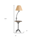 Tray Table Floor Lamp With Brown Empire Shade - Black - HomeRoots - Floor Lamps - Elite Enclave Home