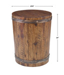 Ceylon - Wine Barrel Side Table - Dark Brown