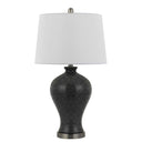 Metal Two Light Desk Table Lamps With White Globe Shade (Set of 2) - Silver
