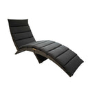 65" Faux Wicker Cushions Chaise Lounge - Dark Gray
