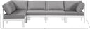 Nizuc - Outdoor Patio 5 Piece Modular Sectional With White Frame - Meridian Furniture - Stationary Sectionals- Elite Enclave Home