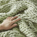 Chunky Double Knit - Handmade Throw - Sage Green - Madison Park - Throws - Elite Enclave Home
