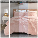 Malea - Shaggy Duvet Cover Set - Blush