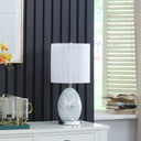 Luster Mirrored Glass Table Lamp With Night Light - White