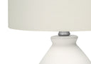 Ceramic Round Table Lamp With Drum Shade - Cream - HomeRoots - Table Lamps - Elite Enclave Home