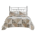 Olsen - 3 Piece Full Oversized Cotton Quilt Set - Tan