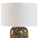 Torrence - Glazed Table Lamp - Brown / White