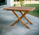 43" Solid Wood Folding Outdoor Side Table - Brown