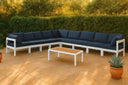 Nizuc - Outdoor Patio 9 Piece Modular Sectional With White Frame - Meridian Furniture - Stationary Sectionals- Elite Enclave Home