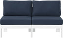 Nizuc - Outdoor Patio 2 Seat Armless Modular Sofa With White Frame - Meridian Furniture - Stationary Sectionals- Elite Enclave Home