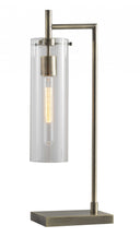 Novelty With Clear Cylinder Shade - Brass
