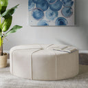 Ferris - Oval Ottoman - Cream - Oversized- Madison Park - Upholstered Ottomans- Elite Enclave Home