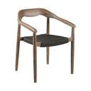 22" Wood Solid Wood Outdoor Dining Chair (Set of 2) - Black And Natural