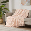 Chloe - Throw With Fringe Tassel - Blush - Madison Park - Throws - Elite Enclave Home