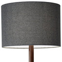 Solid Wood Floor Lamp With Dark Gray Fabric Drum Shade - Brown - HomeRoots - Floor Lamps - Elite Enclave Home