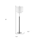 Traditional Shaped Floor Lamp With White Drum Shade - Chrome - HomeRoots - Floor Lamps - Elite Enclave Home