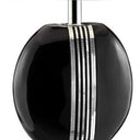 Polyresin Lamp With Beige Fabric Shade - Black