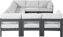 Nizuc - Outdoor Patio 9 Piece Modular Sectional With Gray Frame