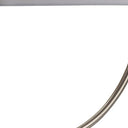 Curved Table Lamp With White Rectangle Shade - Silver