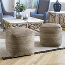 Uttermost Shiro Pouf – Beige – handwoven natural hemp tones in butterscotch and light tan