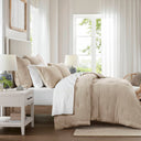 Breeze - King Cotton Gauze Embroidered Quilt Set - Taupe - Harbor House Blue - Bedding Sets - Elite Enclave Home