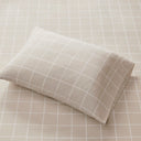 Oversized Flannel - 4 Piece Queen Sheet Set - Beige Windowpane