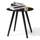 Rounded Metal Outdoor Side Table - Gray