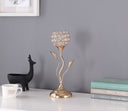 Bedside Table Lamp With Clear Novelty Shade - Gold