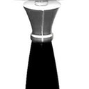 30" Solid Wood Bedside Table Lamp With White Shade - Black