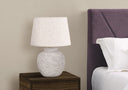 Concrete Urn Table Lamp With Abstract Empire Shade - Cream - HomeRoots - Table Lamps - Elite Enclave Home