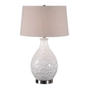 Camellia - Glossed Table Lamp - White
