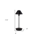 Metal Bedside Table Lamp With Black Cone Shade - Black