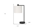 Metal Round USB Table Lamp With Ivory Drum Shade - Black - HomeRoots - Table Lamps - Elite Enclave Home